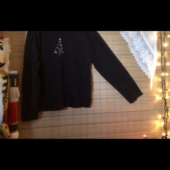 Christmas long sleeve tee with rhinestones tree - Picture 10 of 14